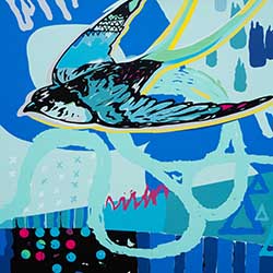 blue bird painting by Mike Johnston