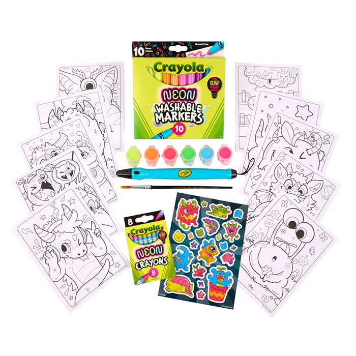 Neon Art Case with Glow Light contents.