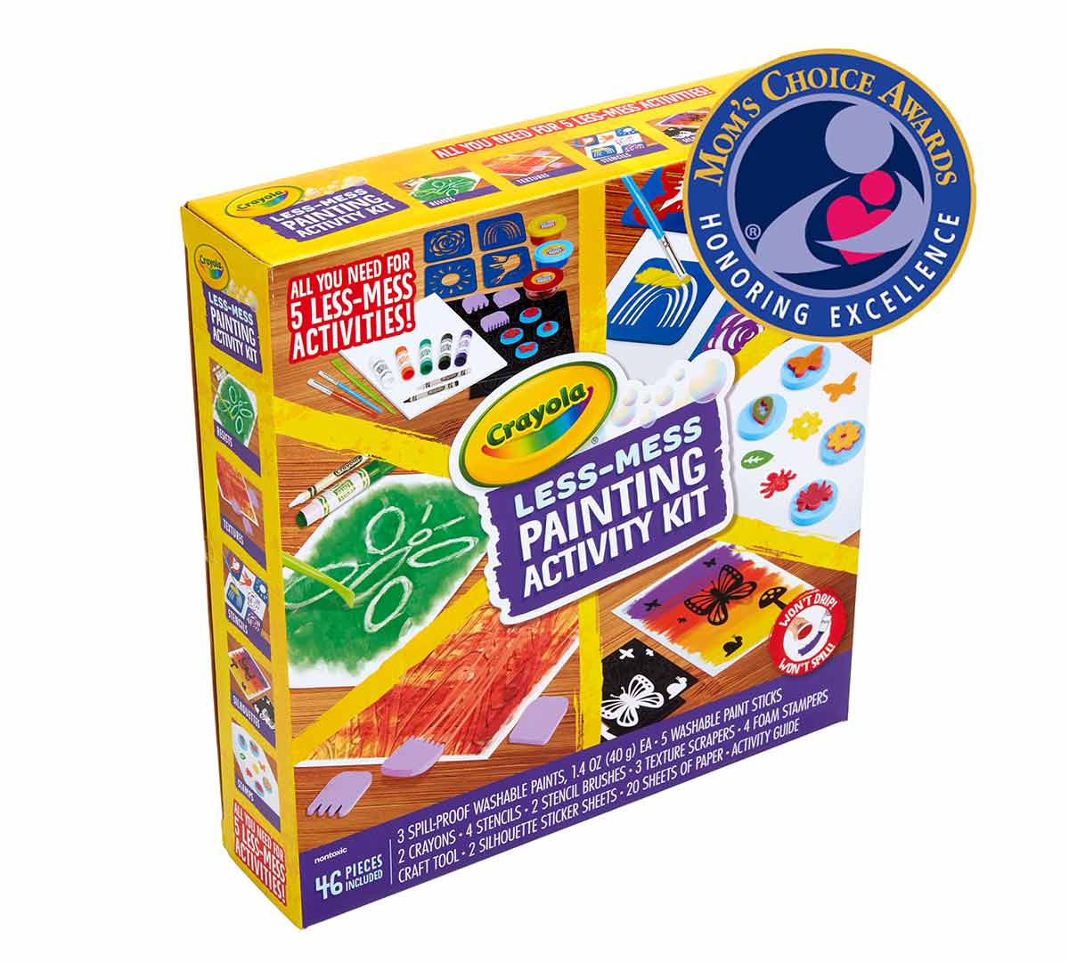 Less Mess Painting Activity Kit 2022 Mom's Choice Award Seal