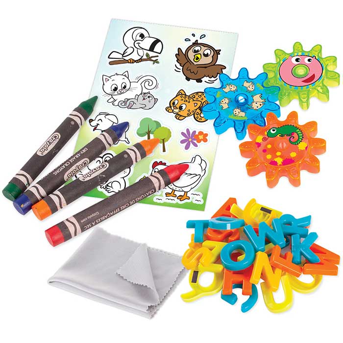 Deluxe Magnetic Double-sided Easel included supplies.