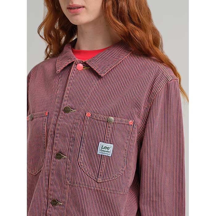 Crayola x Lee Women's Limited Edition Colors Crop Chore Jacket front view.