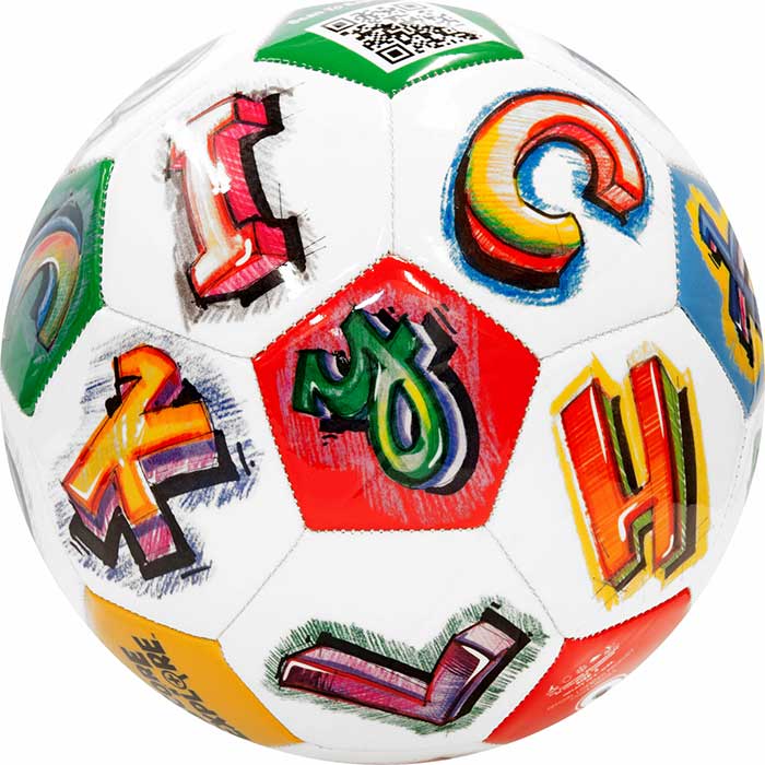 Crayola Score N' Explore Officially Licensed Learn Ball alphabet contents.
