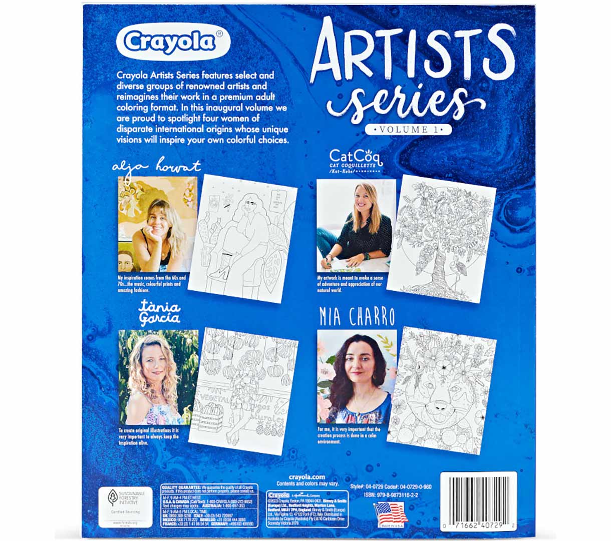 Artist Series Volume 1 Coloring Book back view
