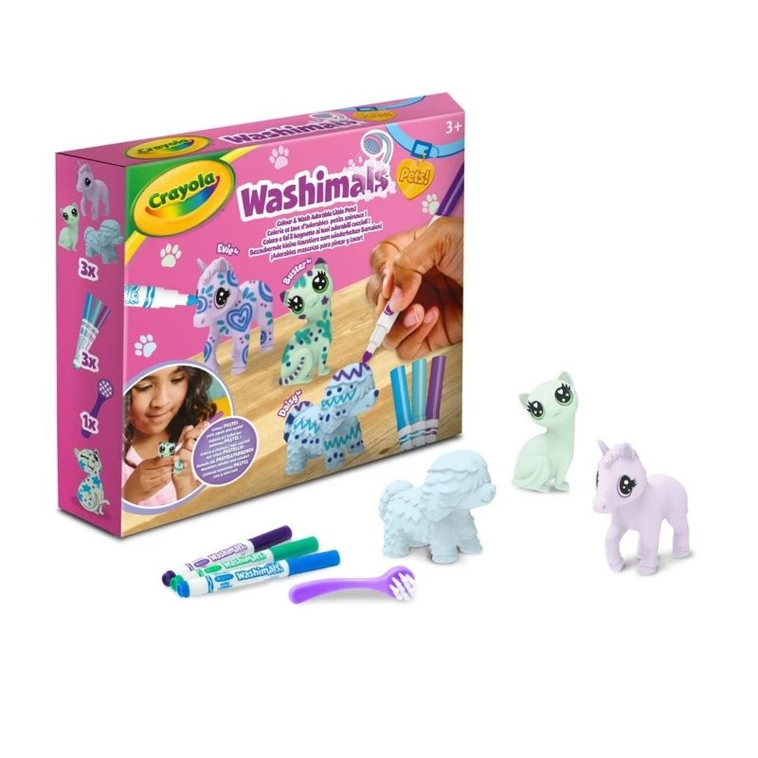 Washimals Pets - 3 cuccioli colori pastelloPackaging with contents