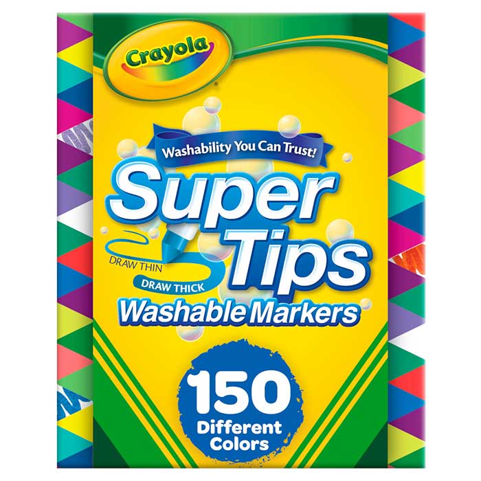 Super Tips Washable Markers, 150 Count front view.