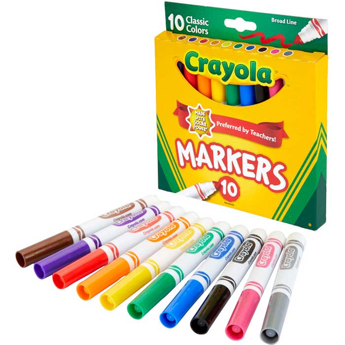 Bulk Marker Set, 24 Boxes of 10 Colors. Individual box with contents.