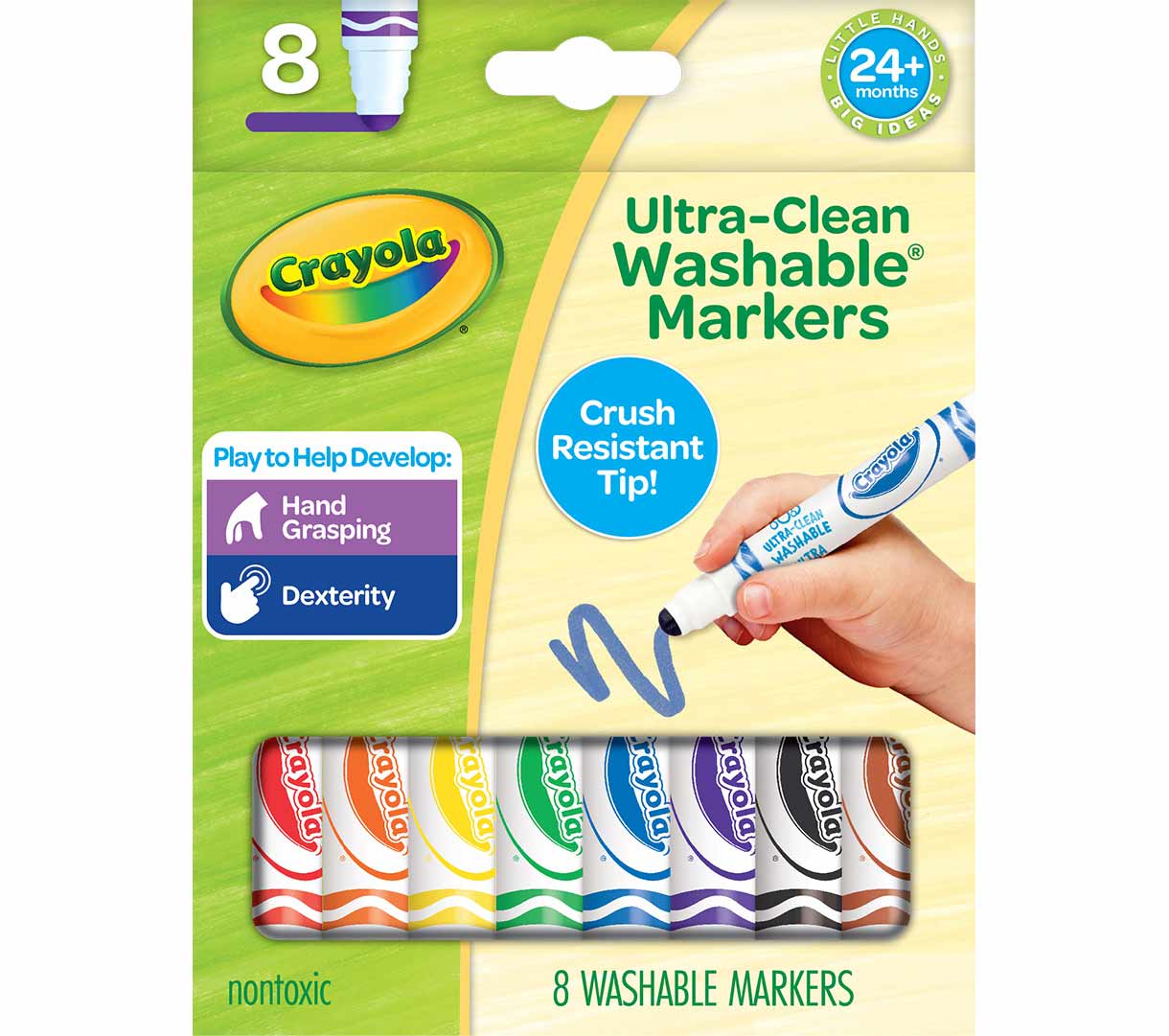 Ultra-Clean Washable Gumball Nib Markers  8 count front view