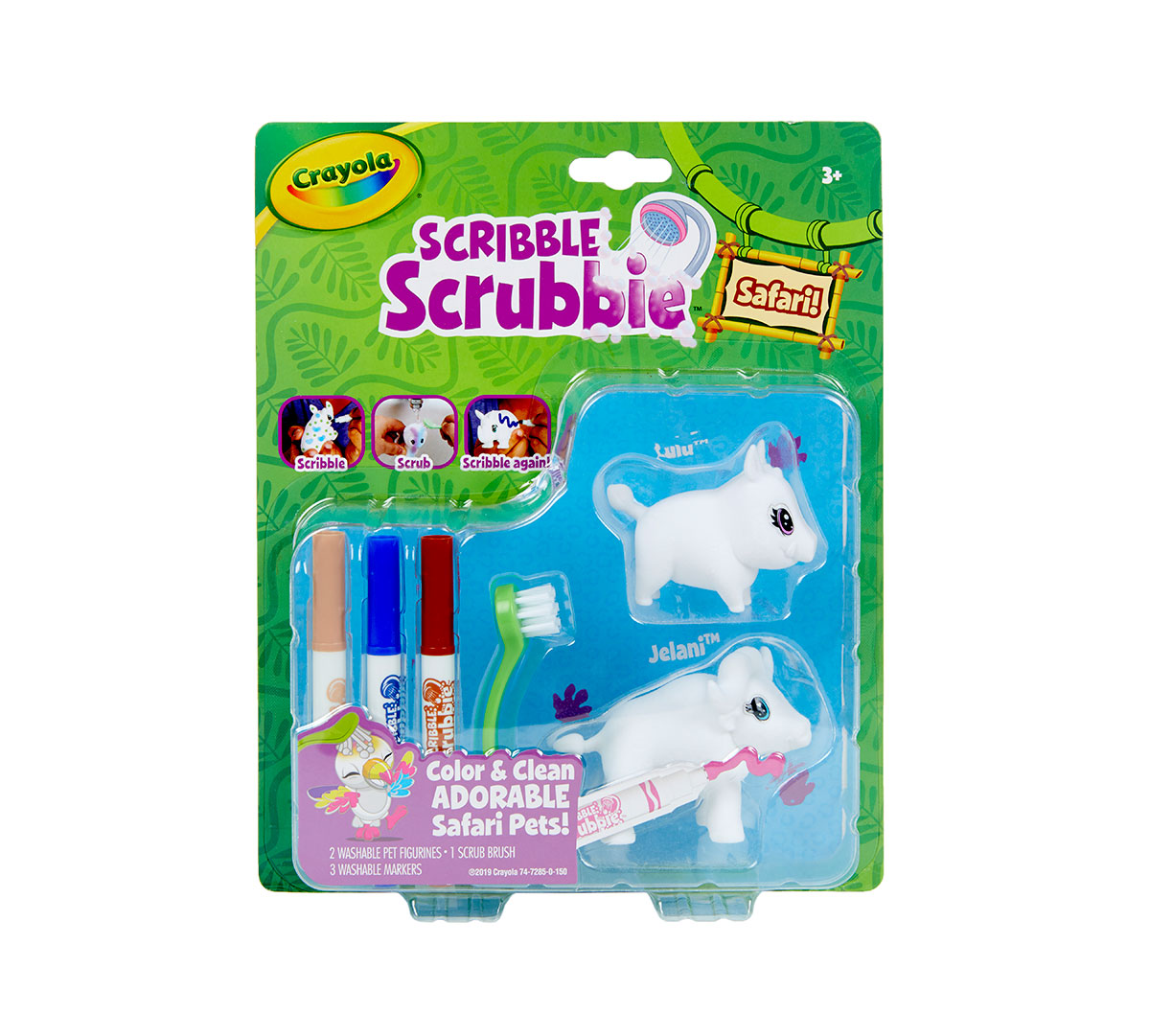 Scribble Scrubbie Safari Animals  Warthog & Buffalo 2ct.