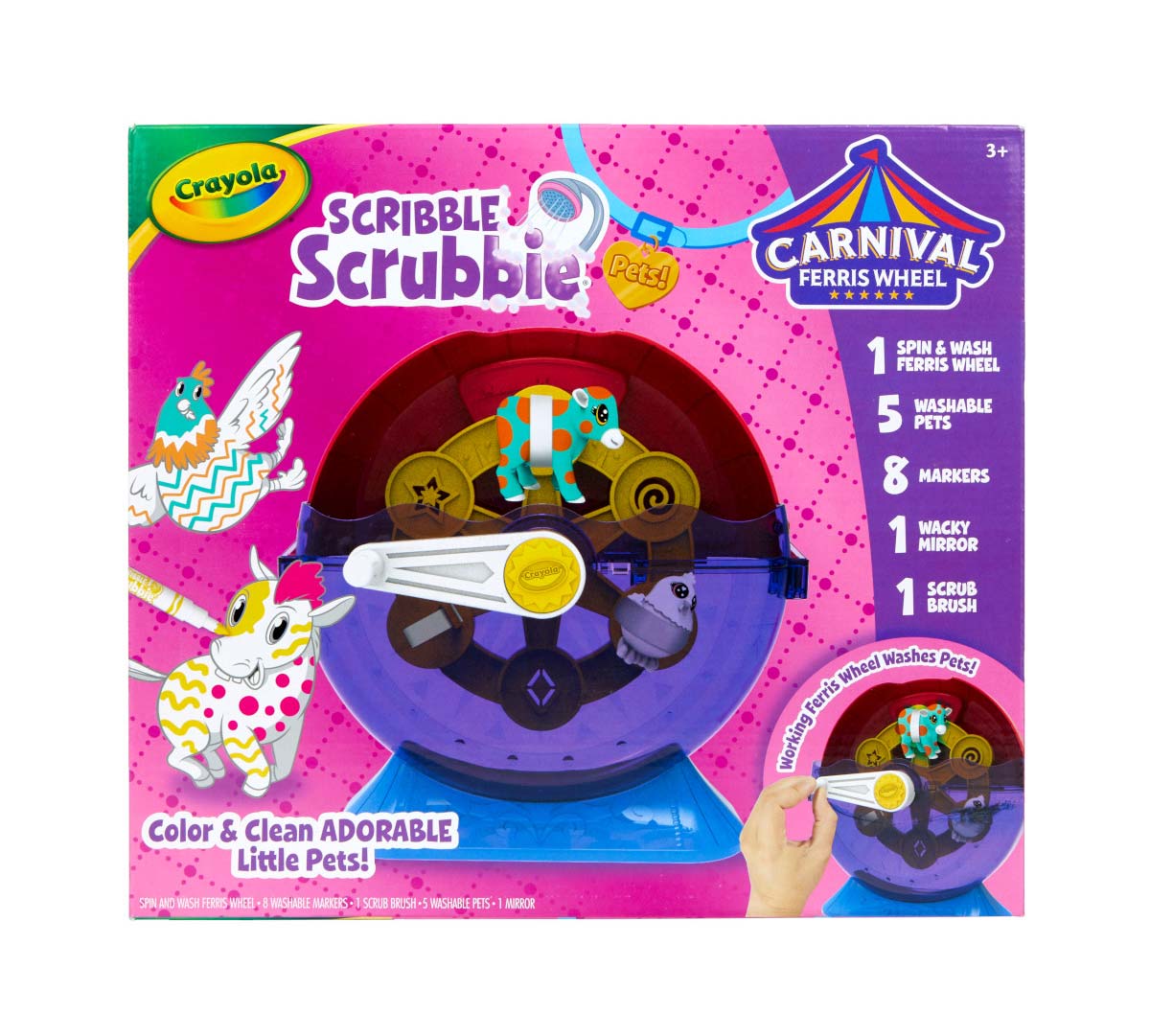 Scribble Scrubbie Pets Carnival Spin Wash front view