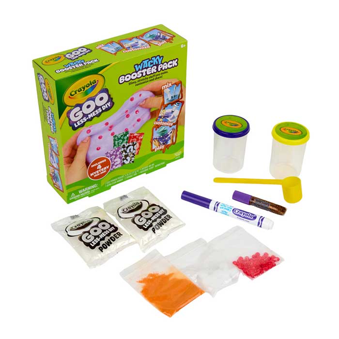 Crayola Goo Wacky Booster Pack packaging and contents.