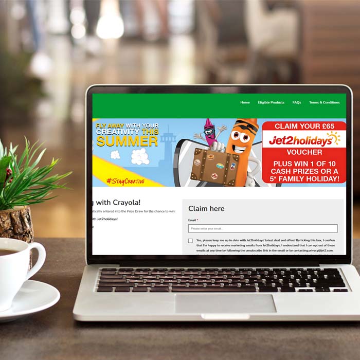 Registering for a chance to win with Jet2holiday