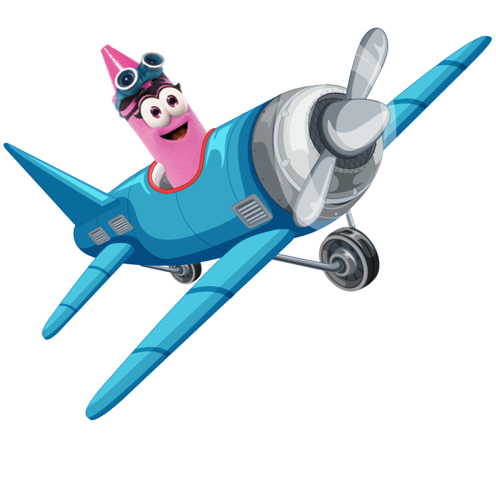 Crayon tip in a plane.