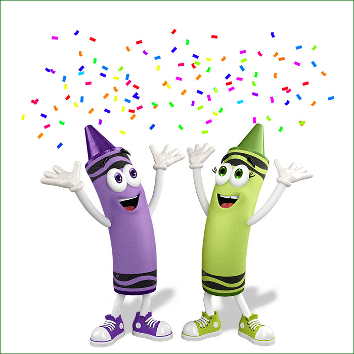 two Crayons celebrating